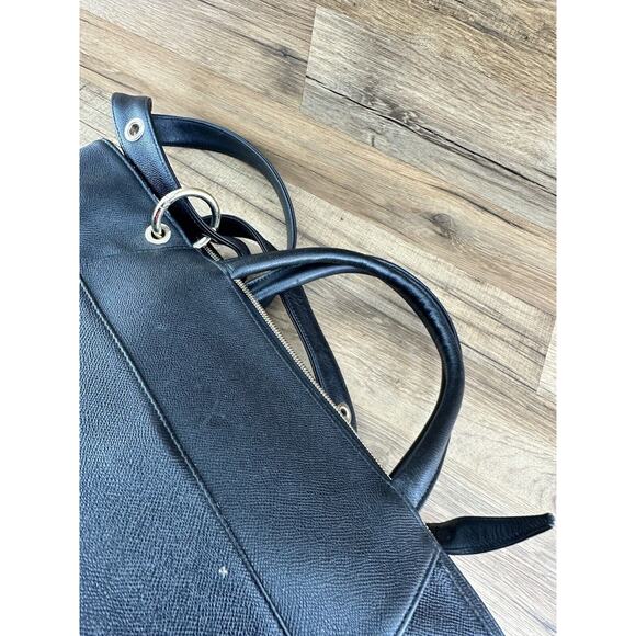 SOFIA FIMA MAIN SQUEEZE STRUCTURED TOTE SHOULDER BAG Black ITALIAN LEATHER - Picture 6 of 8